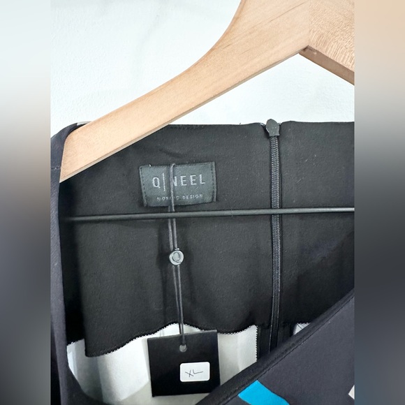 NWT Q | Neel Geo Print Dress Black Blue Size 14 - Picture 4 of 5